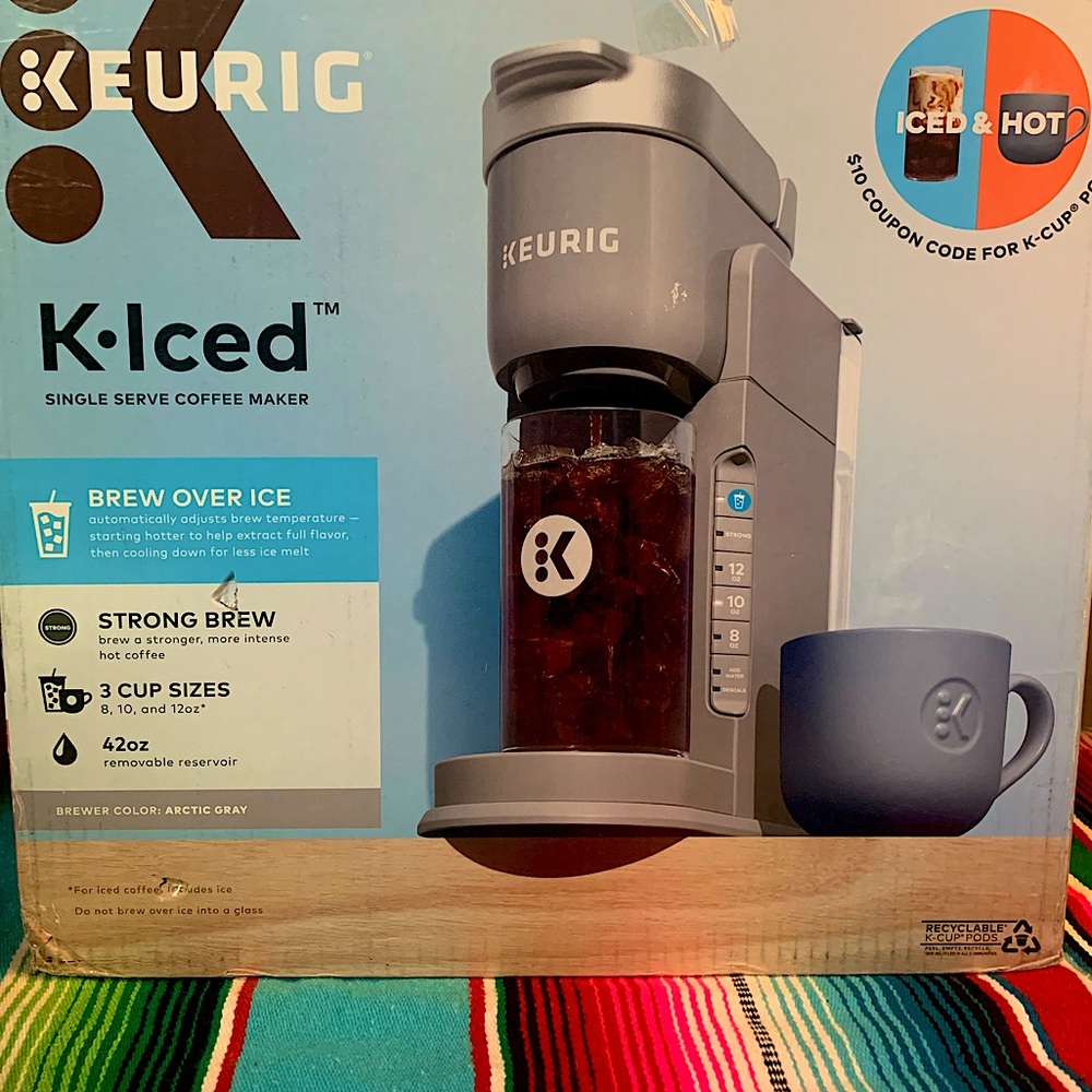 Keurig K-Iced Single Serve Coffee Maker - Brewer Color Artic Gray NIB Open Box